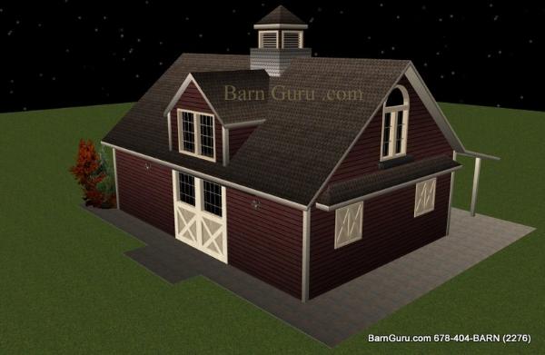 2 stall horse barn design barn plan - Barn Guru .com