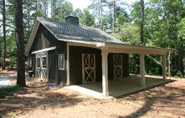 Horse Barn In The Woods
