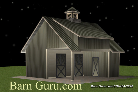 2 stall horse barn with loft area