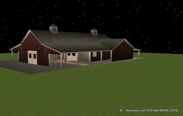 8 stall horse with tractor Shed - Plan - Design