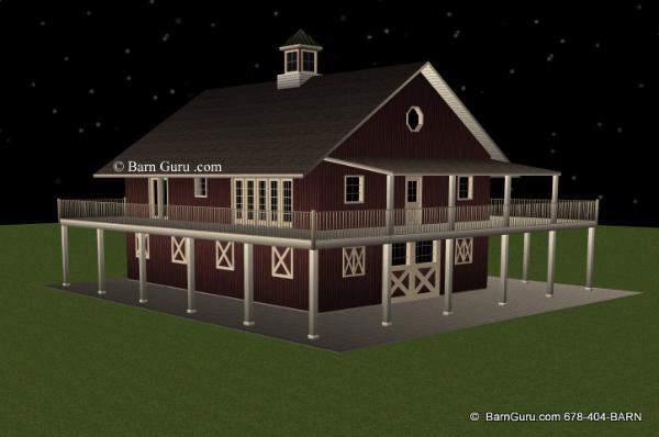 5 Stall Horse Barn With Living Quarters