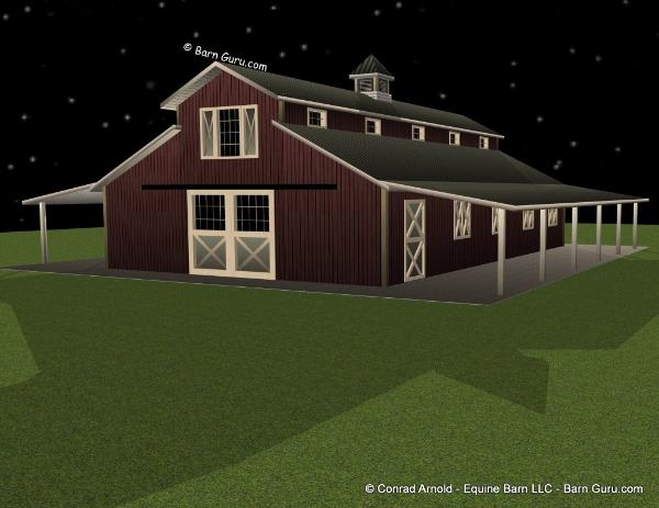 Monitor Style Barn - front Elevation - Horse barn Builder In Ga