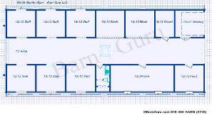 6 Stall Monitor Style Horse Barn Plan Blue prints