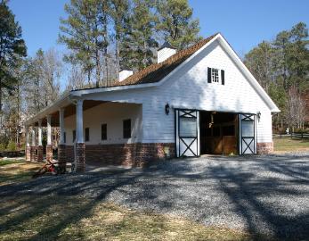 The Grade was Lowered to accommodate a Horse Trailer on this New Horse Barn