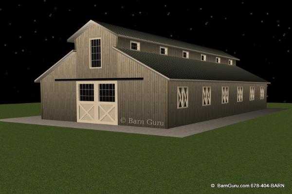 10 Stall Horse Barn Design Plan - Ga Horse barn Builder - Buy Plans