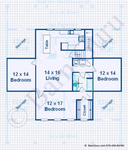 Living Quarters above Horse Barn