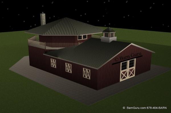 4 stall horse barn with apartment design plan buy