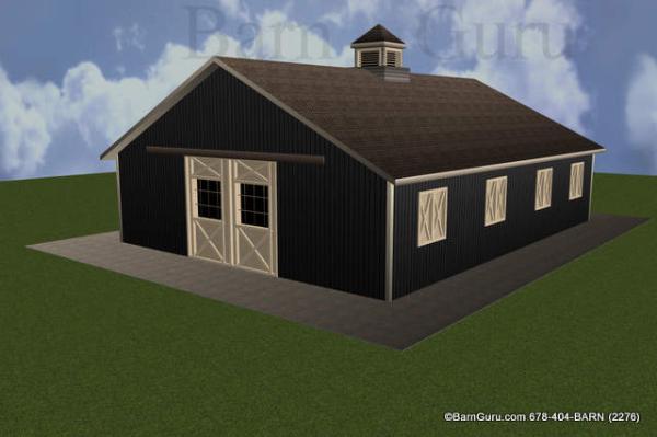 6 Stall Horse Barn Plan