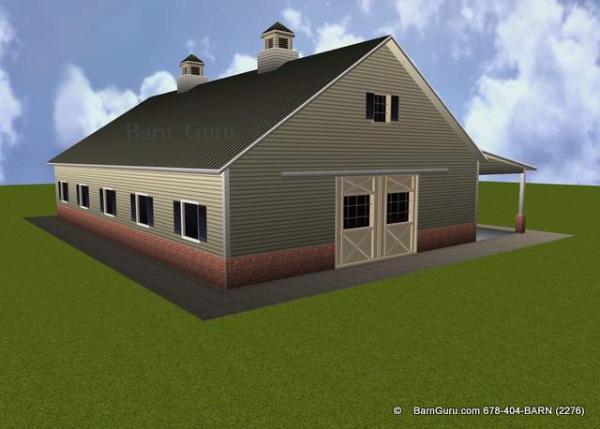 Five Stall Horse Barn Elevation