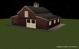 Three Horse Stall on The Right Facing the Pasture