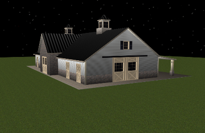Add Brick or Rock To Create A Luxury Horse Barn