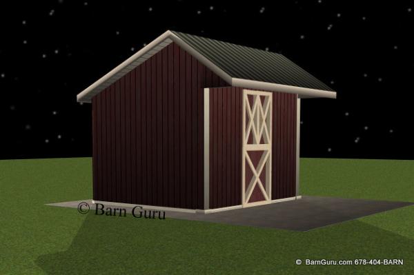 One Stall Horse Barn Design Plan