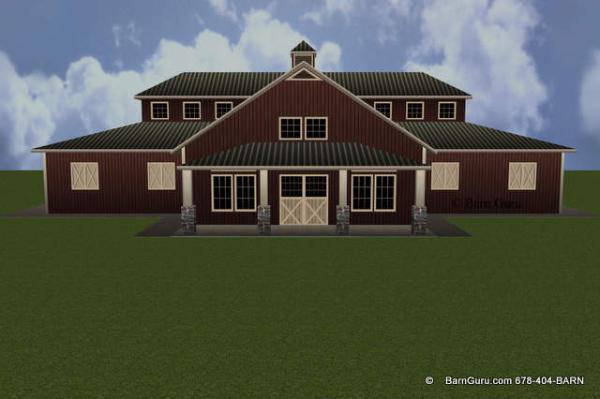 Front Elevation Of A Very Cool Horse Barn