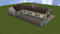 Shed Row Horse Barn Plans - Breeze Way Horse Barns Designs