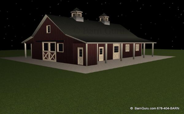 7_Stall_Horse_Barn_PLan Sliding Door For Wash Area
