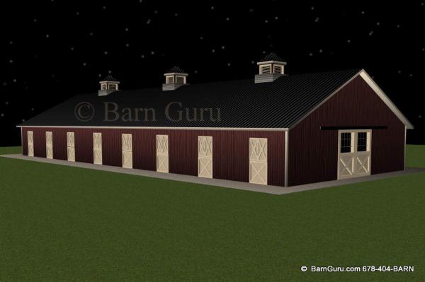 11 Stall Horse Barn Design Floor Plan 