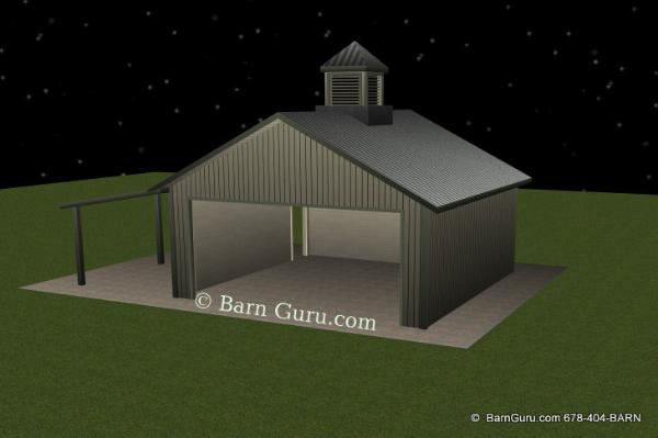 Tractor Shed With Lean - Too 24 x 24 Farm Building