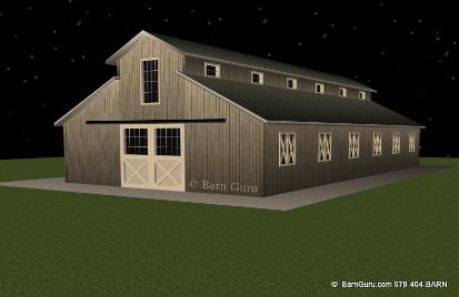 10 Stall Horse Barn Design Plan - Ga Horse barn Builder - Buy Plans