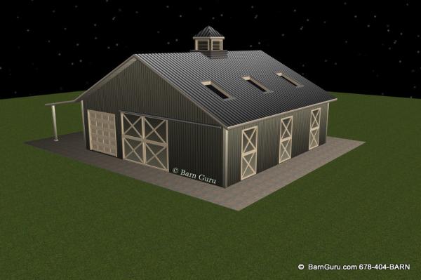 3 Stall Horse Barn _ Ga Barn Builder  - Buy Plans on line