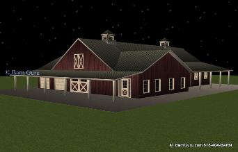 8 Stall Horse Barn With Living Quarters