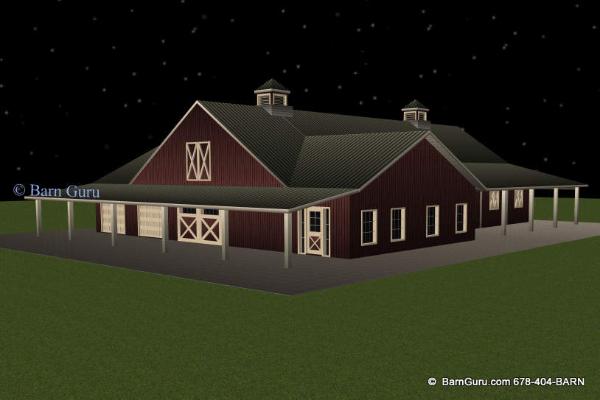 8 Stall Horse Barn With Living Quarters