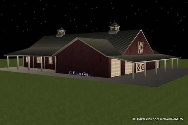 8 Stall Horse Barn With Living Quarters - ga Barn Builder