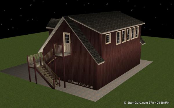 3 Car Garage with Living Quarters - Barn Guru.com - Post And Beam - Georgia